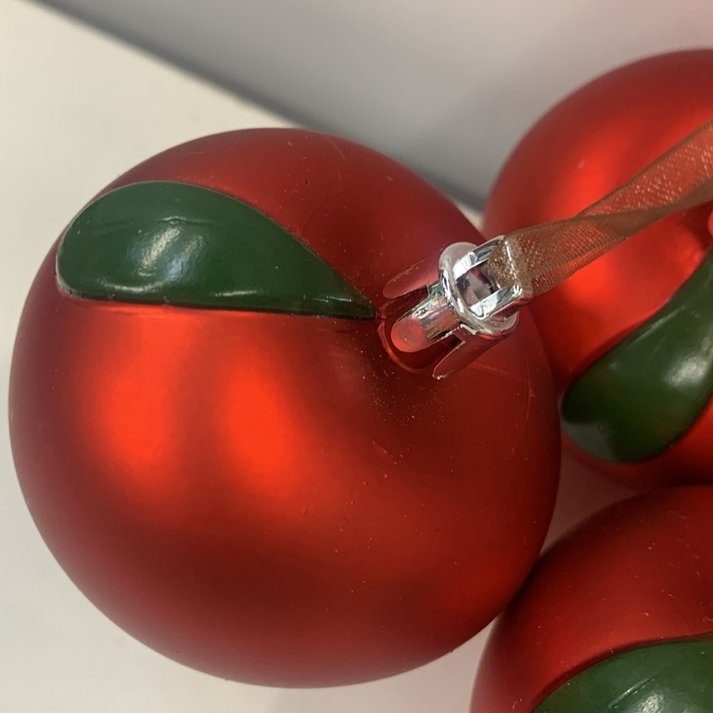 4 pc 🍎 IKEA Apple Christmas ornaments decorations holiday decor red fruit new - Picture 6 of 15